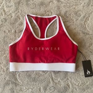 Ryderwear red and white sports bra